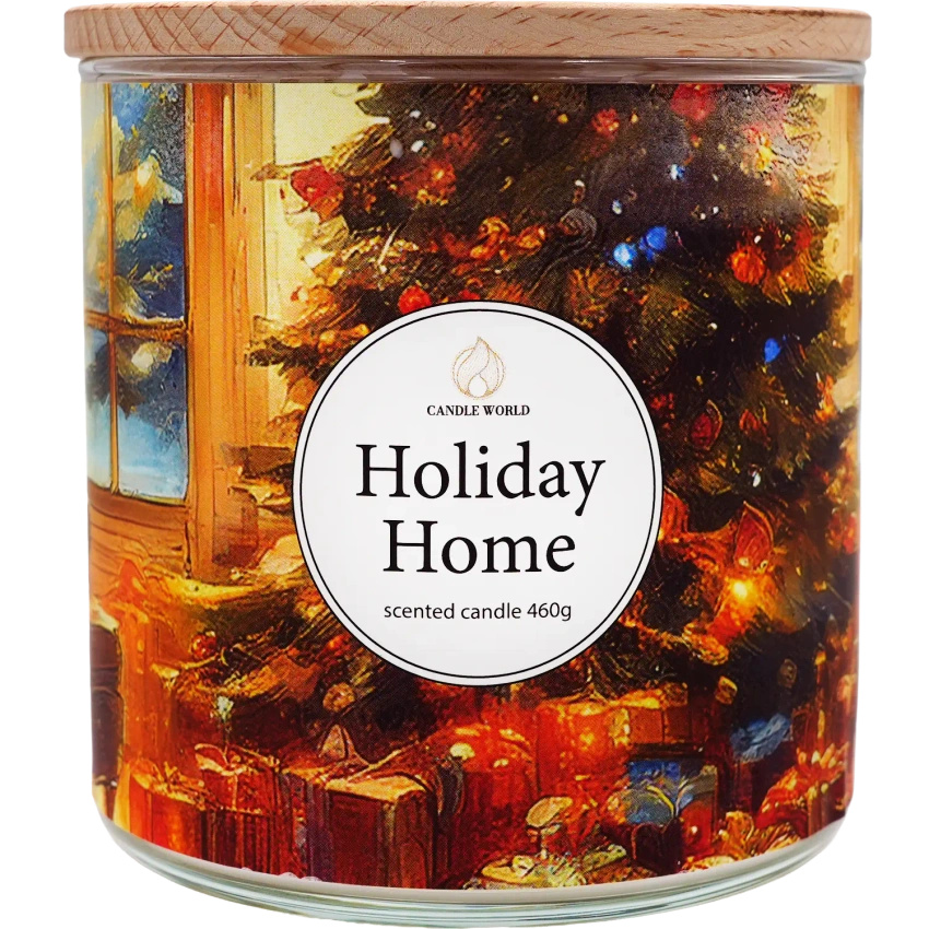 Candle World vela perfumada de Navidad soja 3 mechas Holiday Home 460 g
