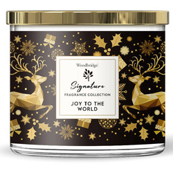 Woodbridge Signature Collection große 3-Docht-Duftkerze im Glas 410 g - Joy To The World