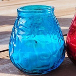 Unscented outdoor garden candle in glass Bispol Lowboy ~ 17 h - Red