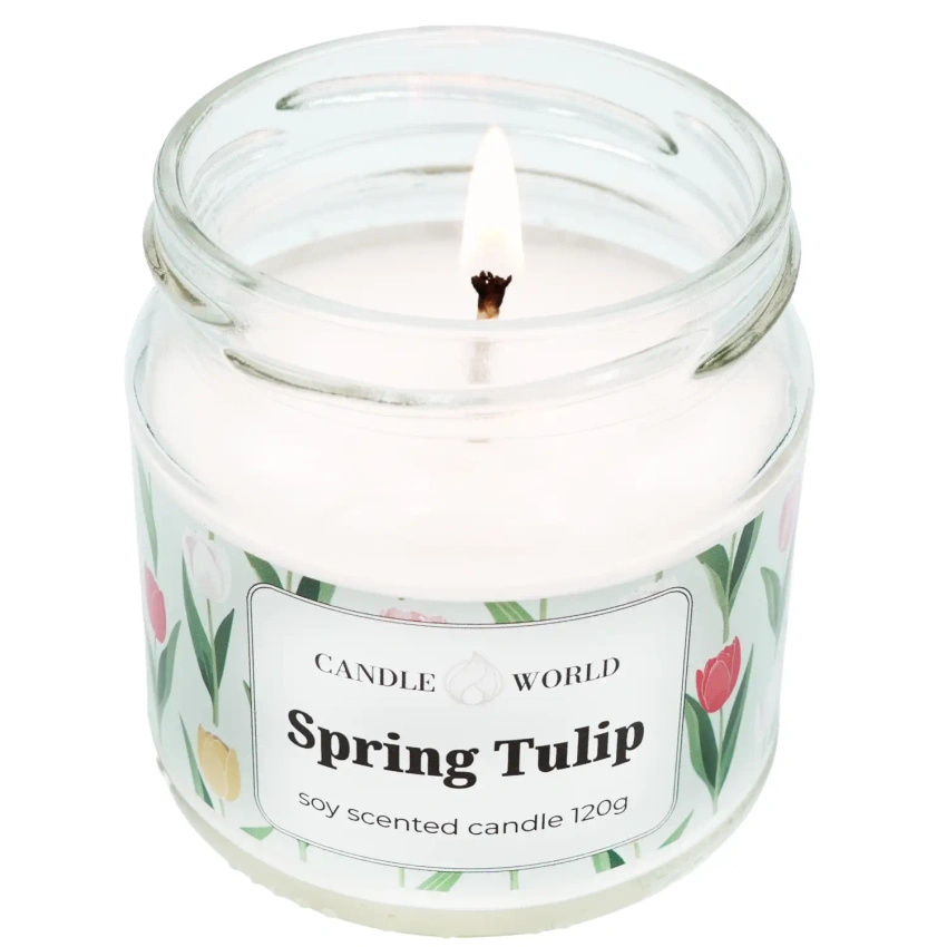 Candle World soja-Duftkerze im Glas Spring Tulip 120 g Tulpe