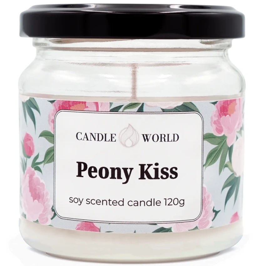Candle World potje soja geurkaars Peony Kiss 120 Pioenroos