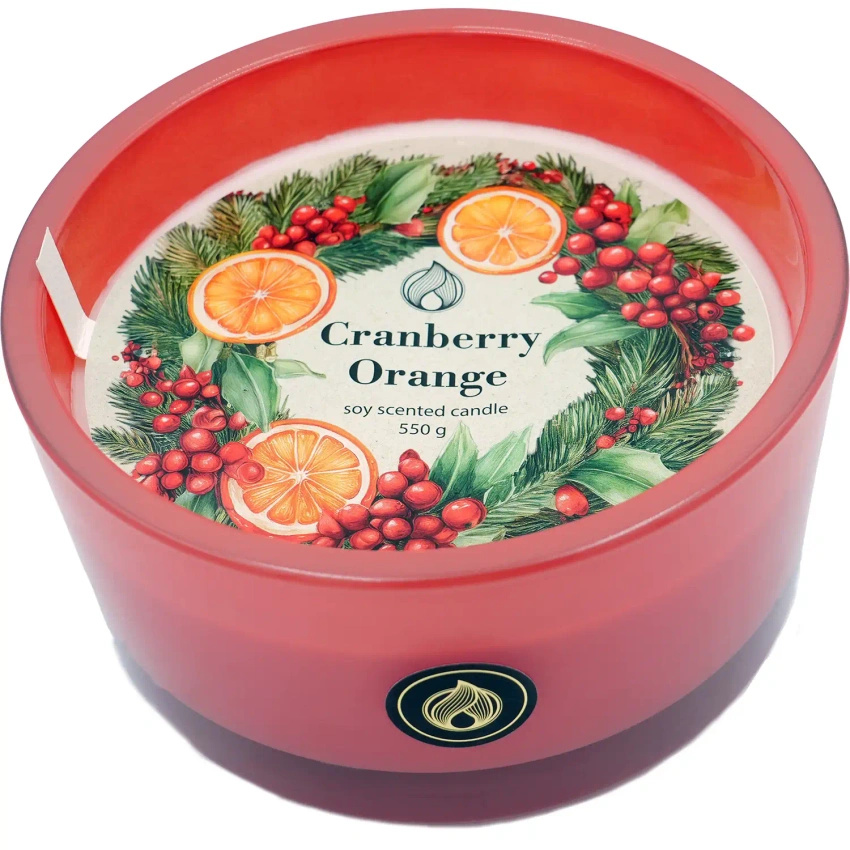 Candle World feestelijke geurende soja kaars Cranberry Orange 550 g