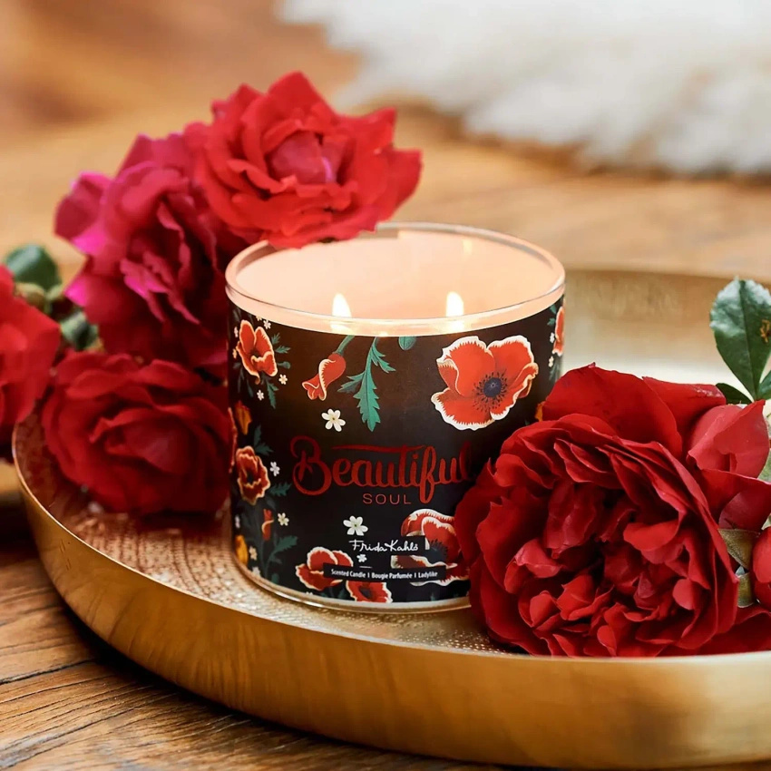Frida Kahlo vela perfumada en vaso patchouli gardenia Beautiful Soul 400 g