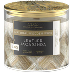 Ароматическая cвеча с деревянным фитилем Leather Jacaranda Candle-lite