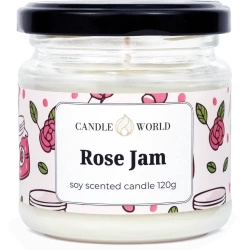 Candle World soja geurkaars pot Rose Jam 120 g Roos