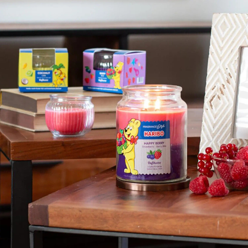 Haribo duftkerze im Glas 2in1 - Beeren Happy Berry