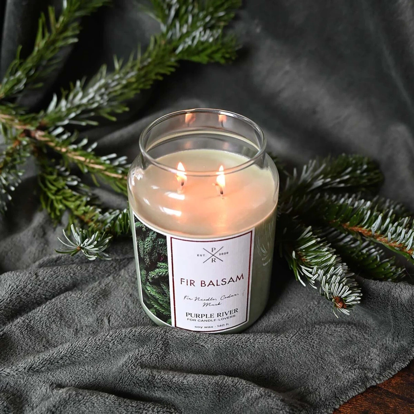 Duftkerze soja Fir Balsam Purple River 623 g