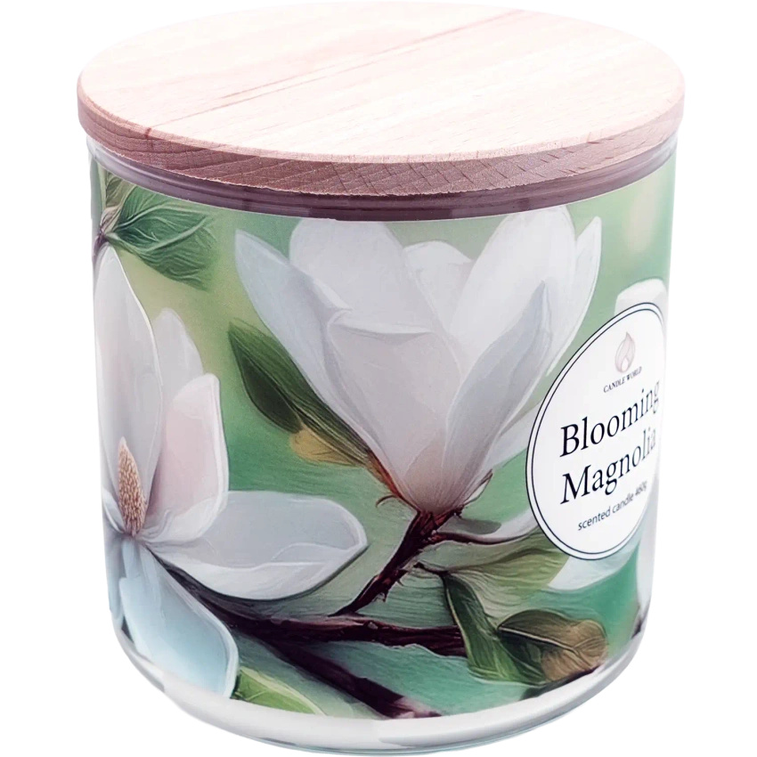 Candle World vela perfumada floral de soja 3 mechas Blooming Magnolia 460 g