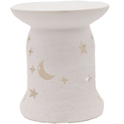 Ceramic wax burner Sky stars - White