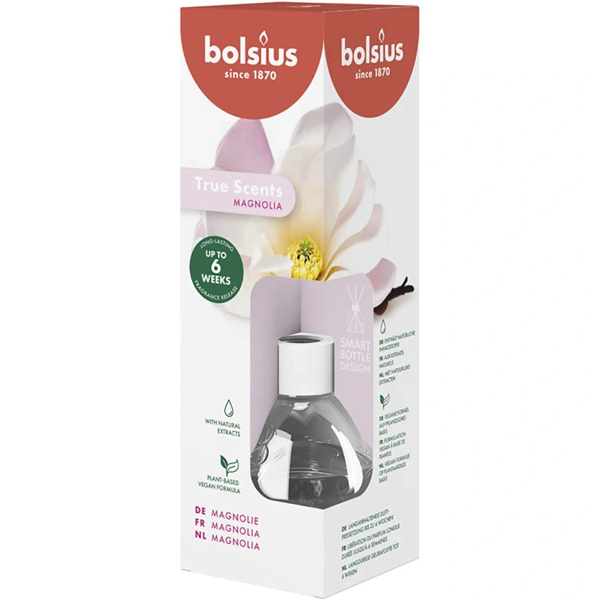 Bolsius True Scents diffuseur de parfum en bâtonnets 60 ml verre - Magnolia