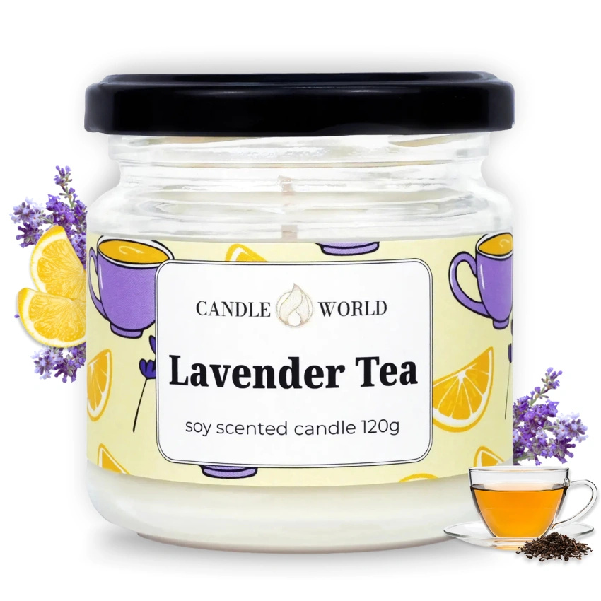 Candle World Soja Duftkerze Glas Lavender Tea 120 g Lavendel