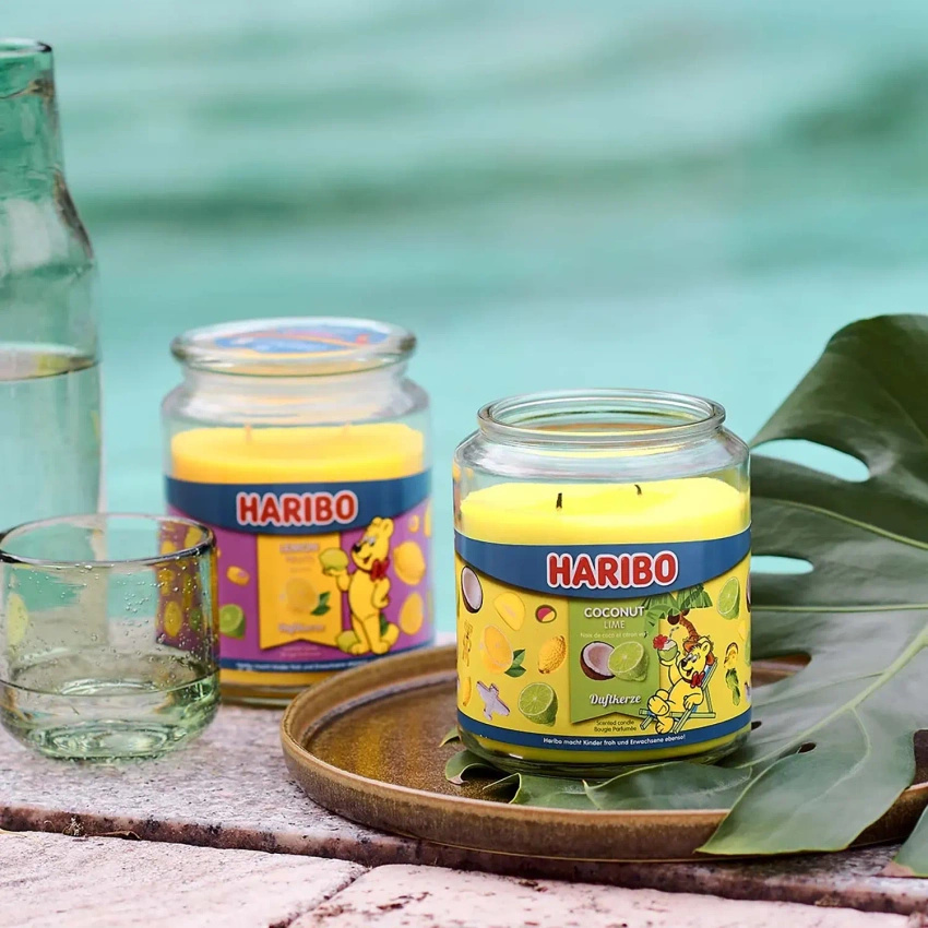 Haribo velká vonná svíčka ve skle - Kokos Limetka Coconut Lime
