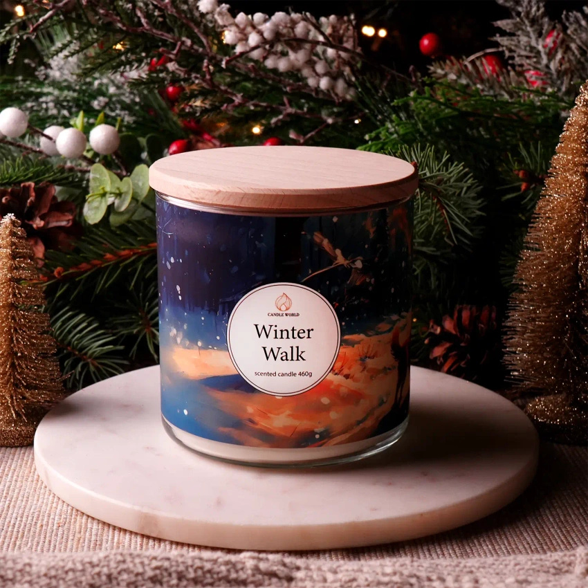 Candle World vela perfumada de soja 3 mechas Winter Walk 460 g