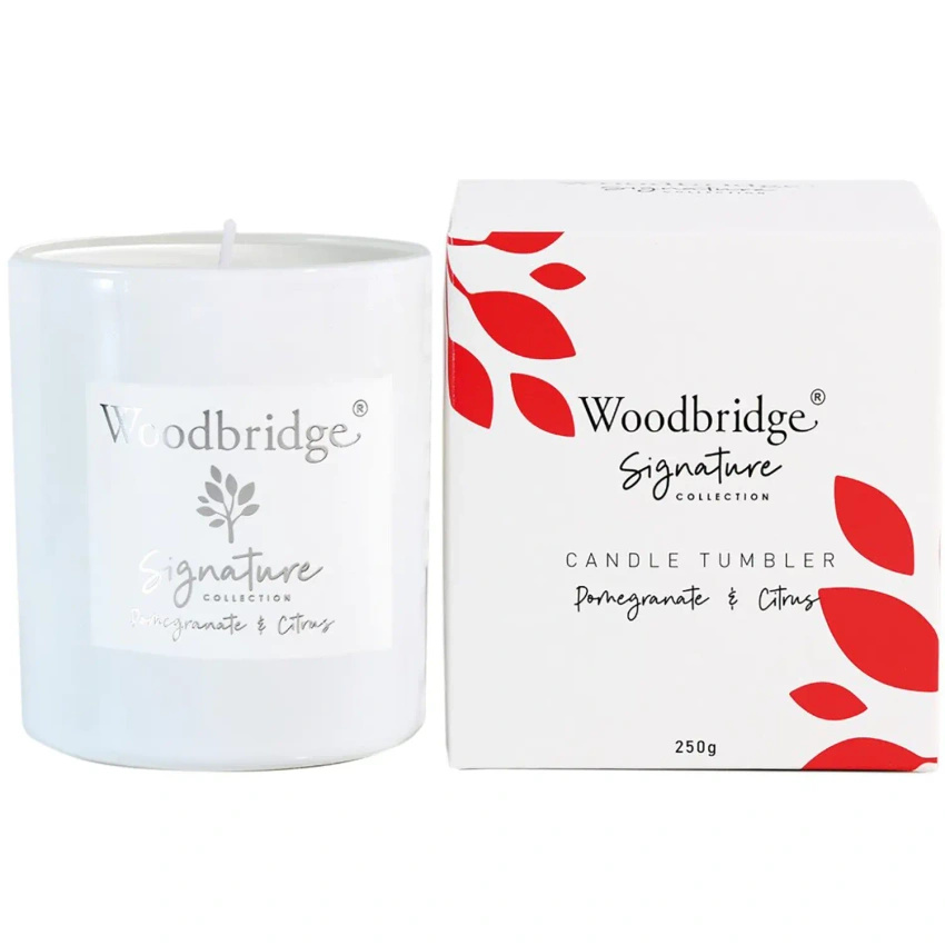 Dárková vonná svíčka granátové jablko citron Pomegranate Citrus 250 g Woodbridge