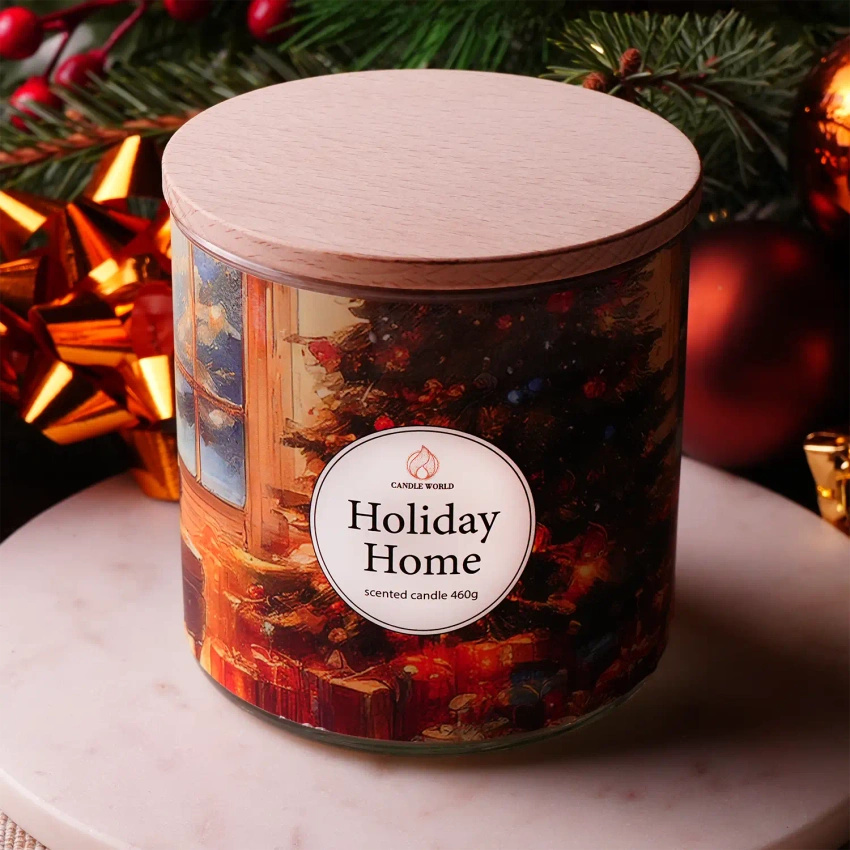 Candle World Soja Duftkerze Weihnachten 3 Dochte Holiday Home 460 g
