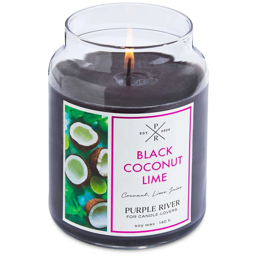Soja geurkaars Black Coconut Lime Purple River 623 g