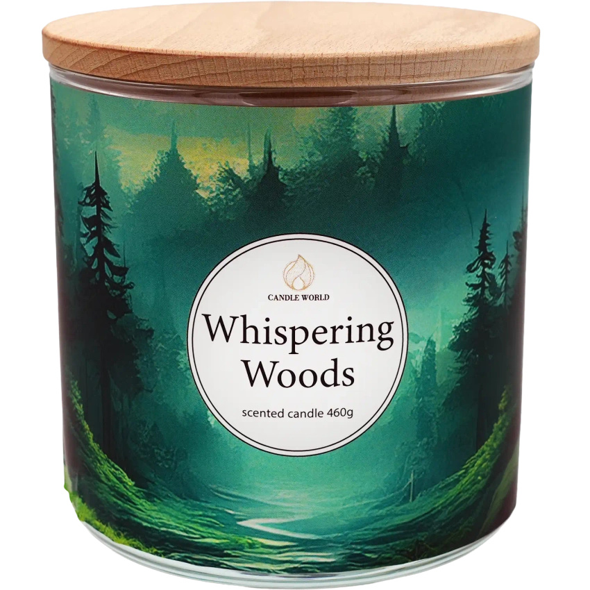 Candle World vela perfumada de soja bosque 3 mechas Whispering Woods 460 g