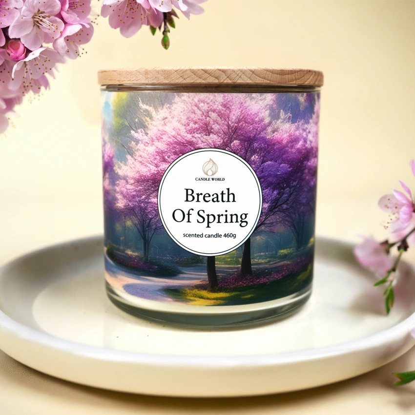 Candle World sojová vonná svíčka 3 knoty Breath of Spring 460 g Rose Geranium