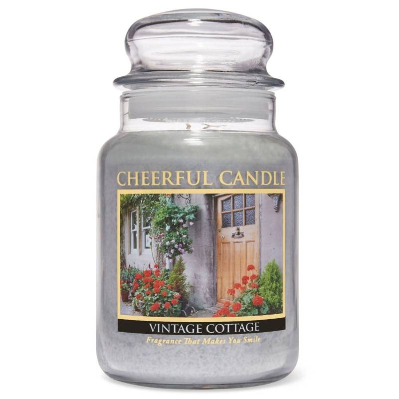 Cheerful Candle grote geurkaars in glazen pot 2 lonten 24 oz 680 g - Vintage Cottage