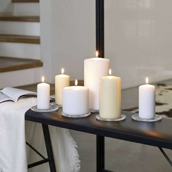 Bolsius solid pillar candle trunk unscented 20 cm 200/98 mm - White