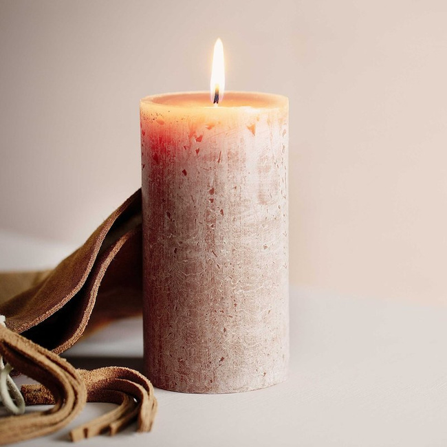 Bolsius Rustic Shine unscented solid pillar candle 130/68 mm 13 cm - Suede Brown