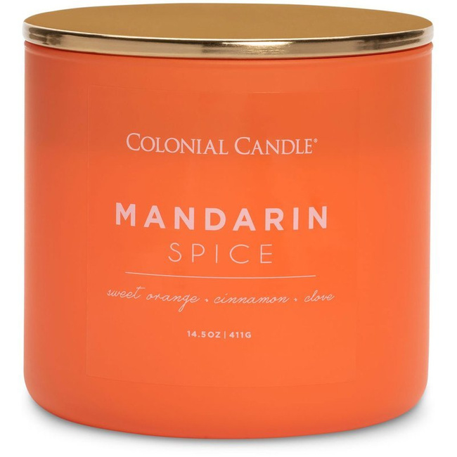 Colonial Candle Pop Of Color bougie de soja parfumée en verre 3 mèches 14.5 oz 411 g - Mandarin Spice