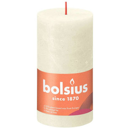 Bolsius Rustic Shine unscented solid pillar candle 130/68 mm 13 cm - Soft Pearl