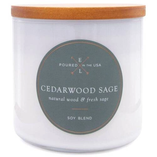 Colonial Candle Luxe large soy scented candle wooden wick 368 g - Cedarwood Sage
