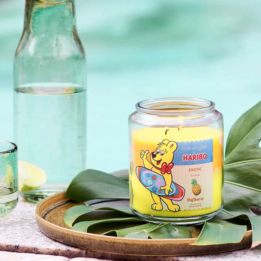 Haribo duftkerze im Glas 2in1 - Tropische Früchte Exotic