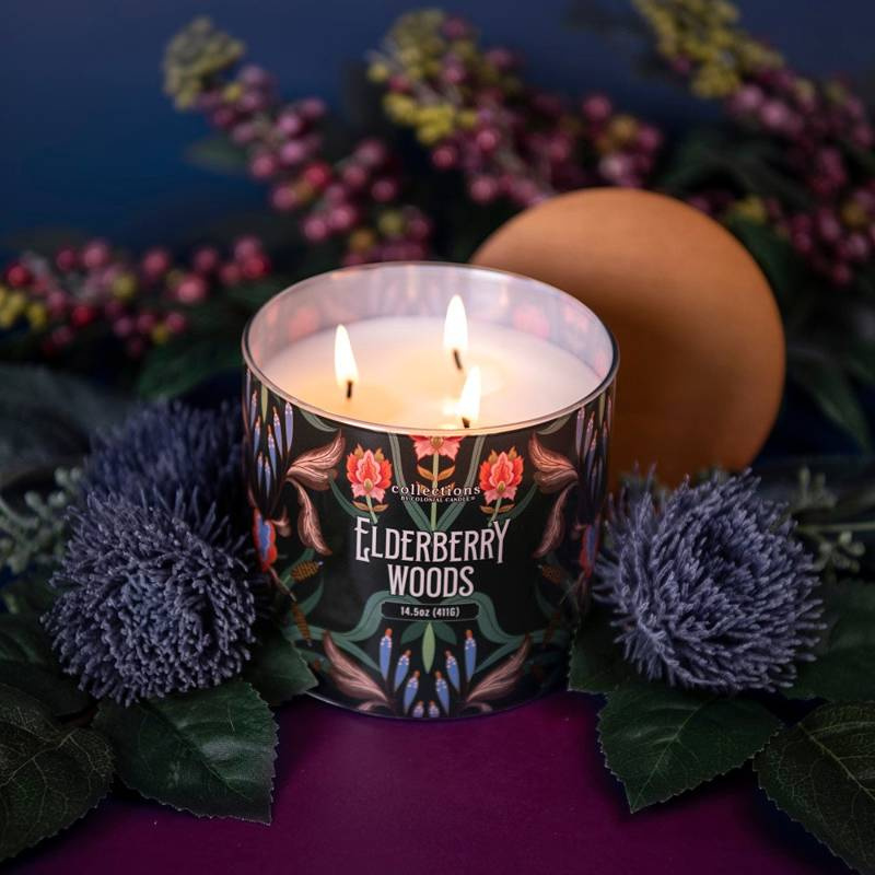 Colonial Candle Deco Collection sojowa świeca zapachowa w szkle 3 knoty 14.5 oz 411 g - Elderberry Woods