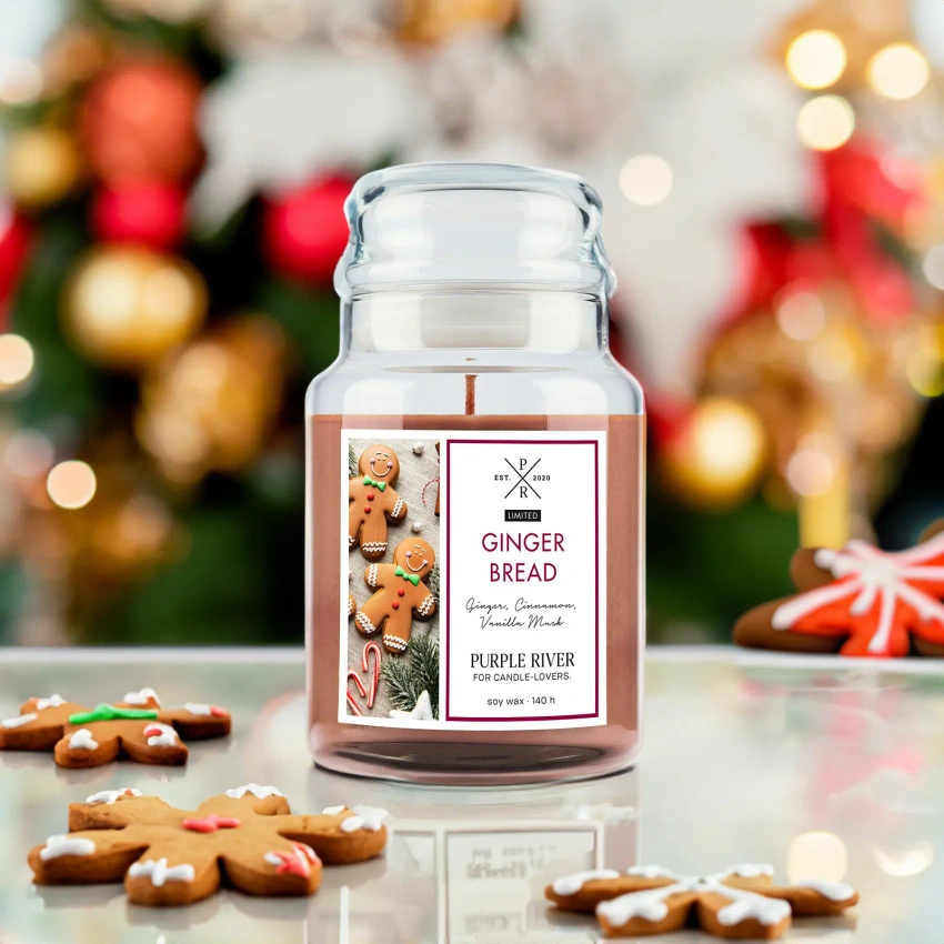 Christmas scented candle Gingerbread Purple River 623 g