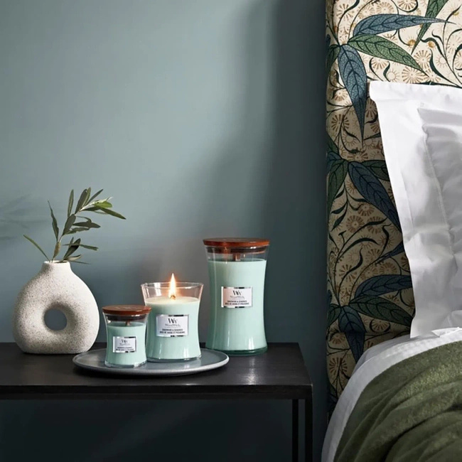  WoodWick kleine houtlont geurkaars 85g - Sagewood & Zeegras