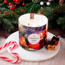 Candle World Soja Duftkerze Weihnachten 3 Dochte Christmas Gifts 460 g