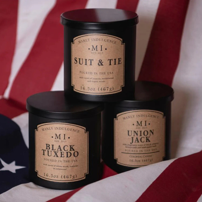 Vela perfumada de soja para hombre Colonial Candle - Black Tuxedo