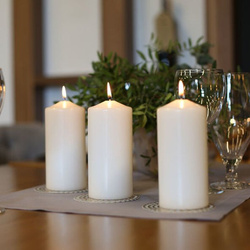 Bispol pillar unscented solid candle 150/68 mm - White