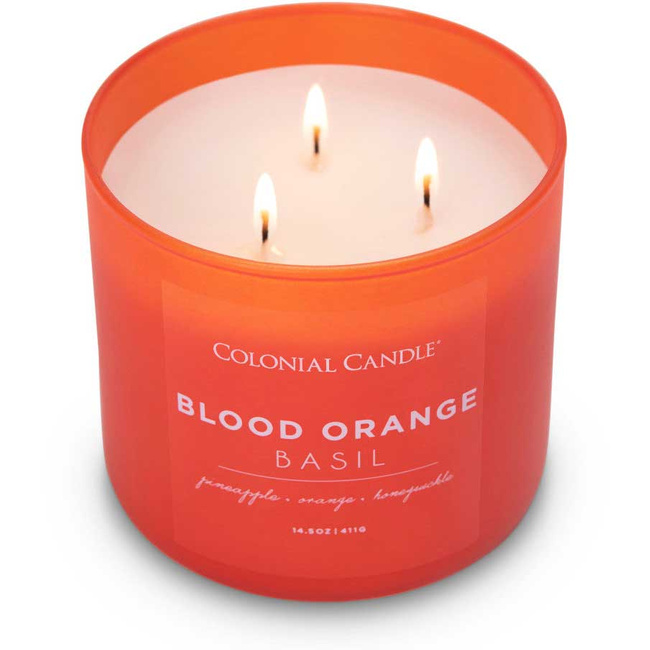 Colonial Candle Pop Of Color vonná sójová sviečka v skle 3 knôty 14,5 oz 411 g - Blood Orange Basil