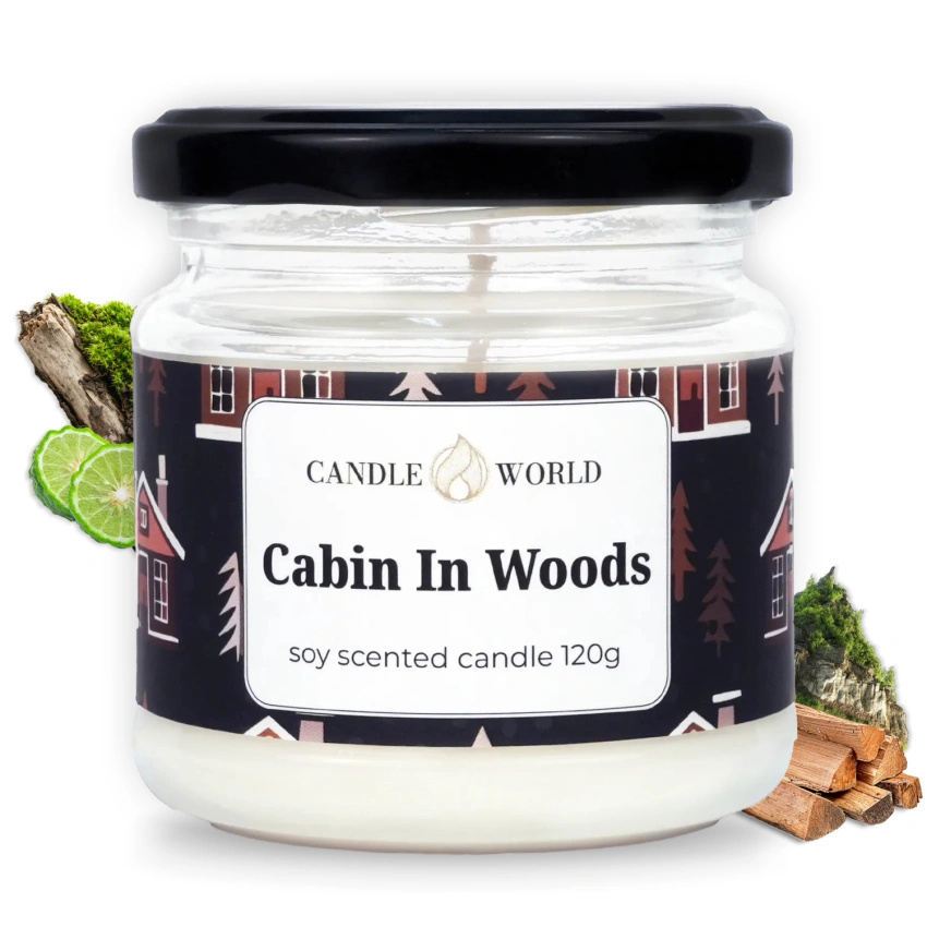Candle World bougie de soja parfumée pot Cabin In Woods 120 g Bois Mousse