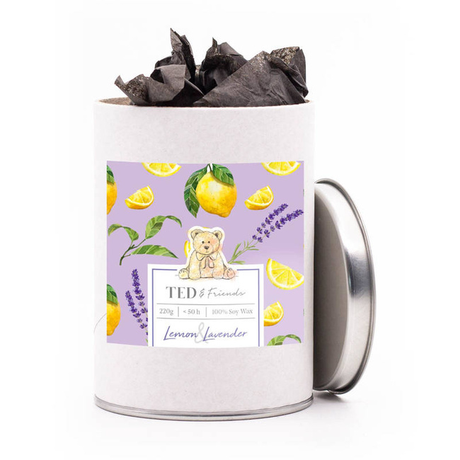 Vela de soja perfumada en vaso limon lavanda - Lemon Lavender Ted Friends