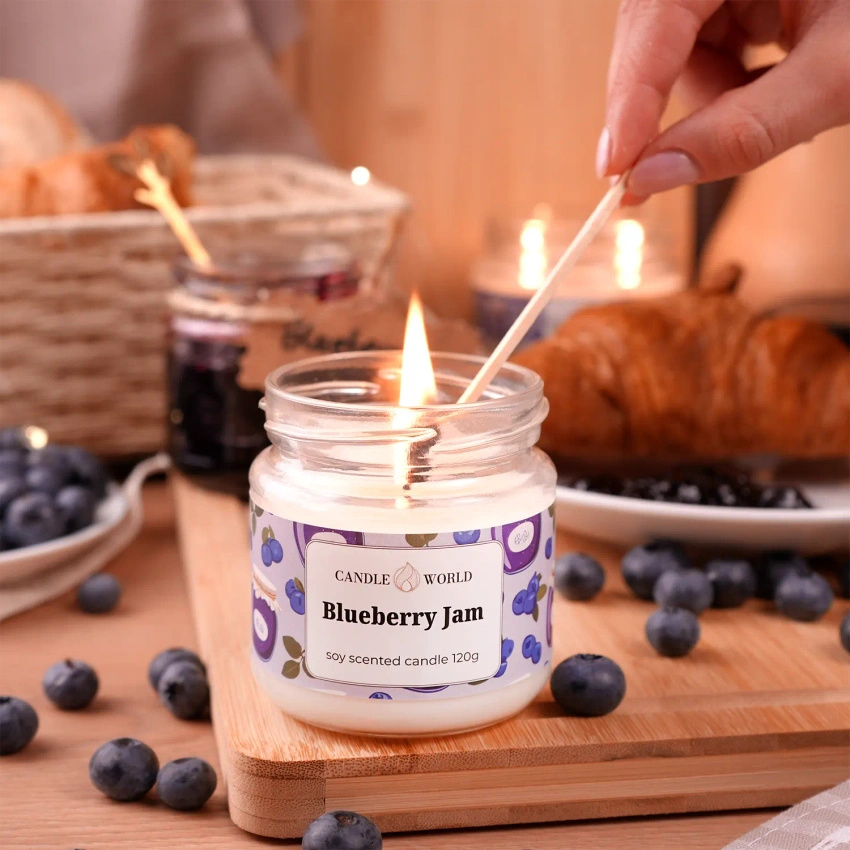 Candle World soy scented candle jar Blueberry Jam 120 g