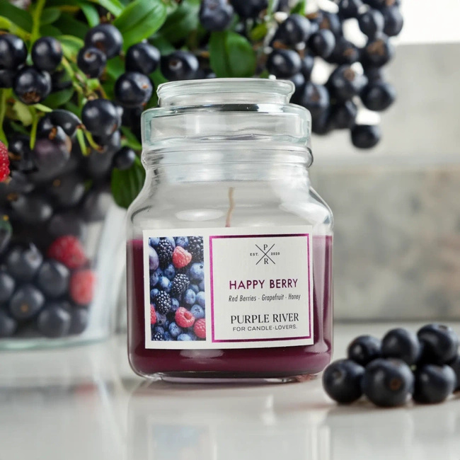 Sojowa świeca zapachowa Happy Berry Purple River 113 g