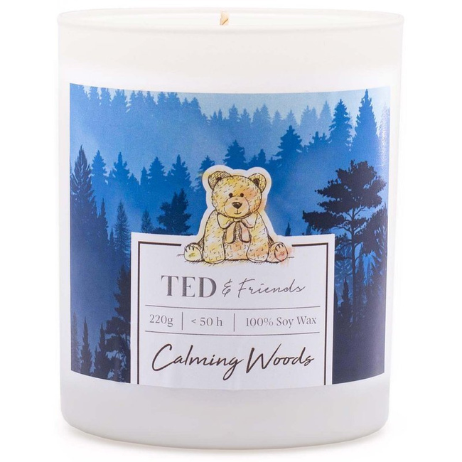 Soy scented candle in glass - Calming Woods Ted Friends