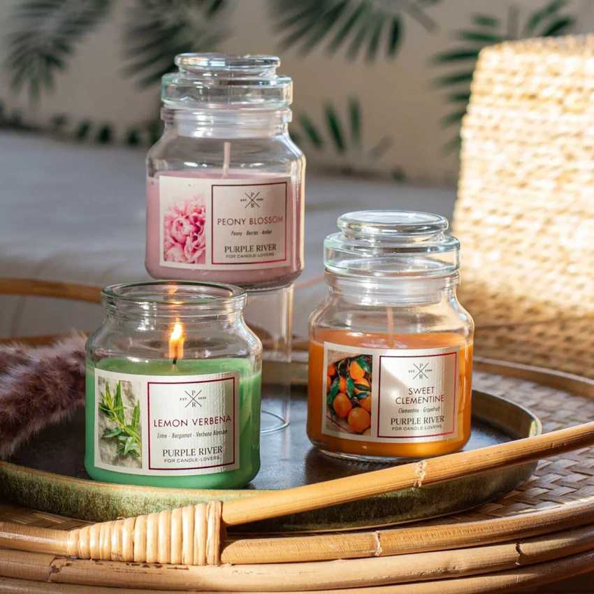 Soy scented candle Peony Blossom Purple River 113 g