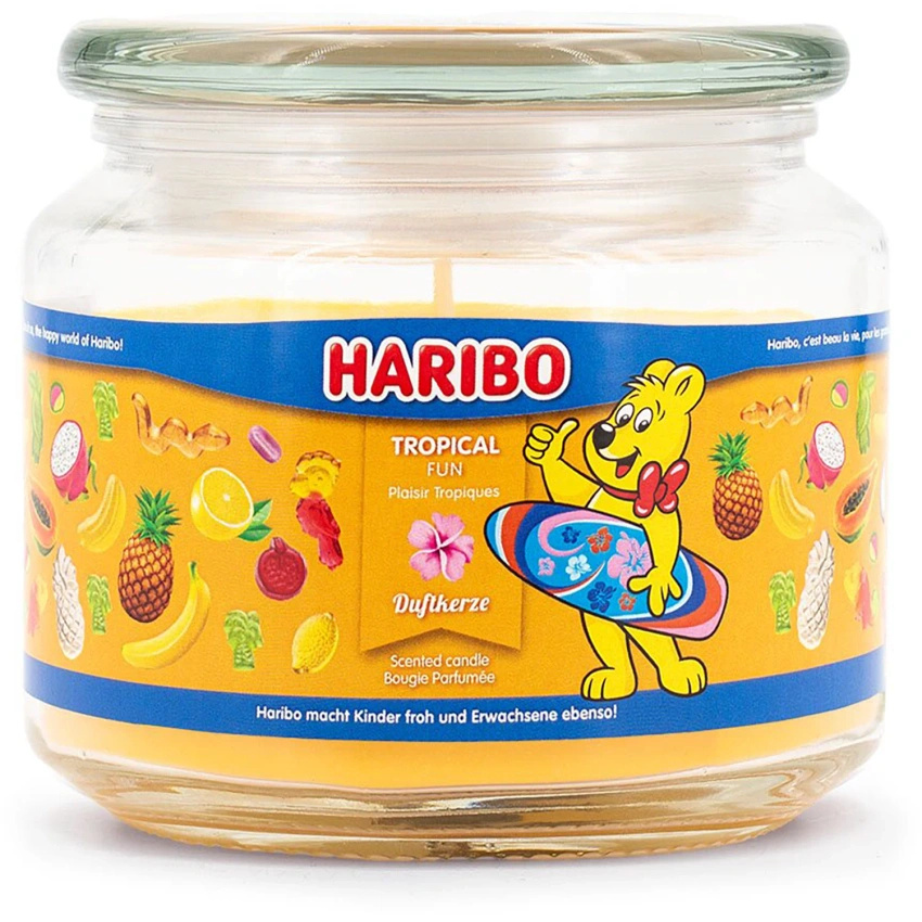 Duftkerze im Glas tropische Gummibärchen Haribo Tropical Fun 300 g