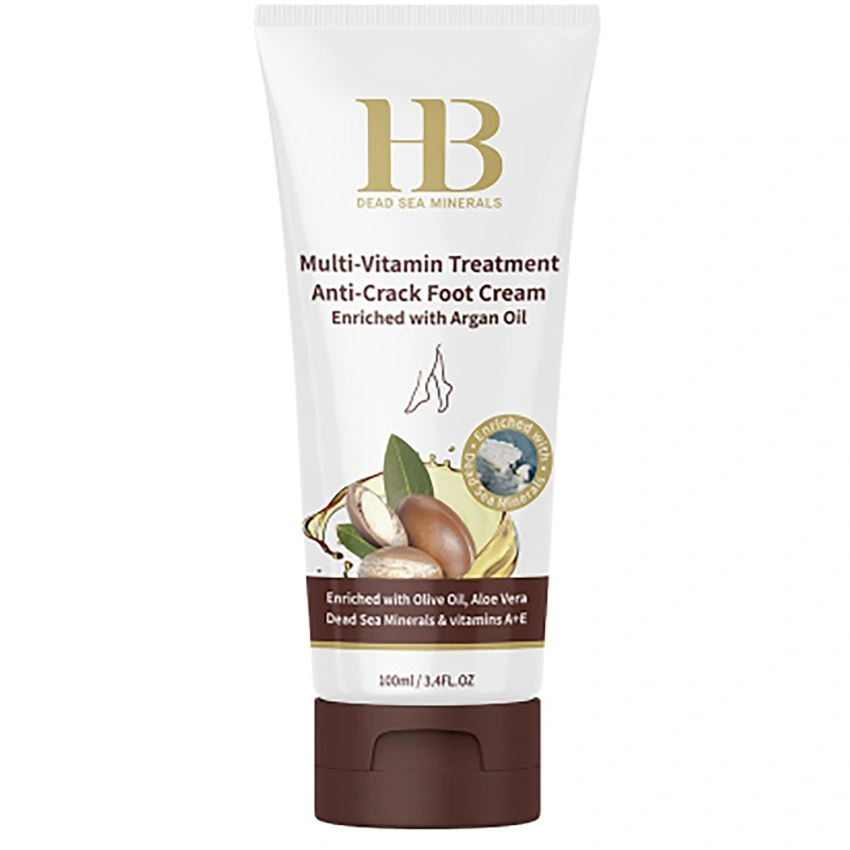 Crema multivitamínica para pies con aceite de argán a base de minerales del Mar Muerto 100 ml Health & Beauty