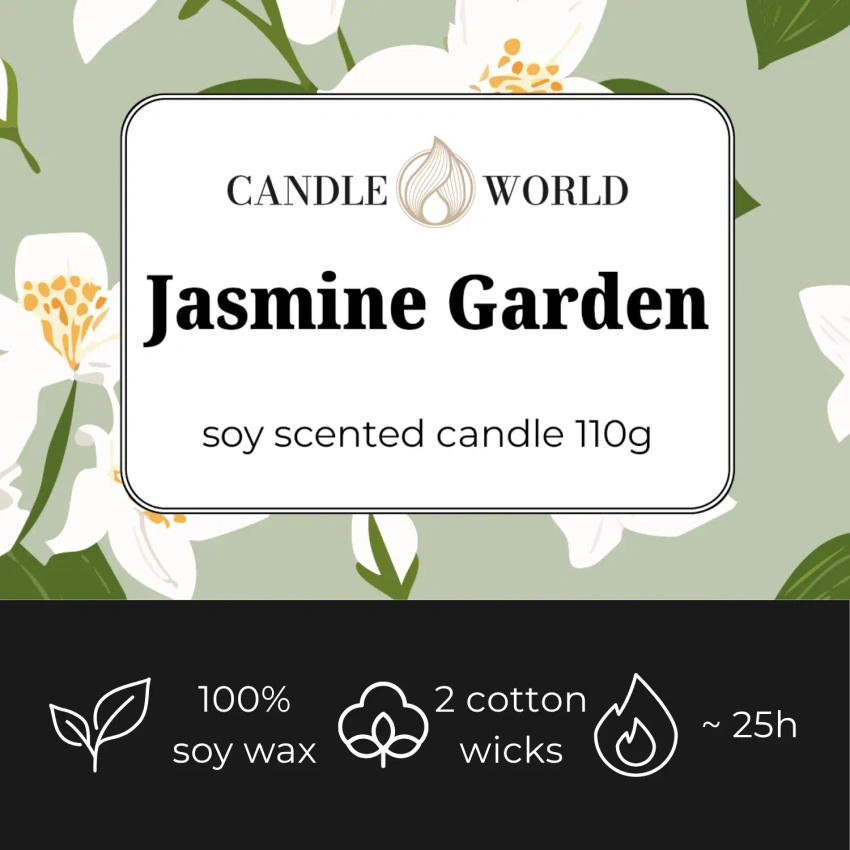 Candle World candela profumata di soia Jasmine Garden 110 g Gelsomino