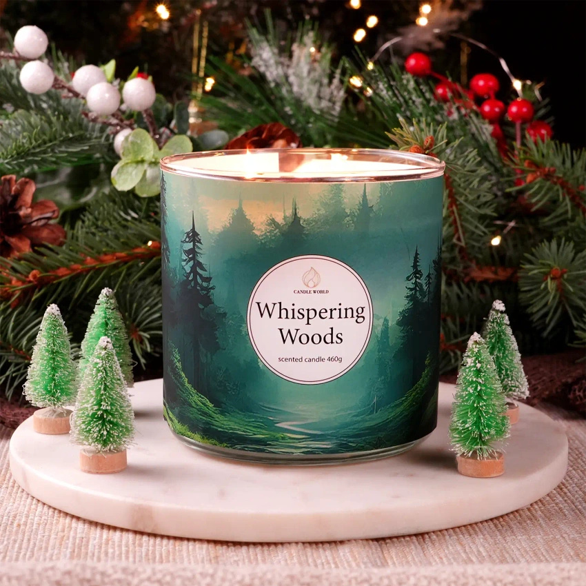 Candle World bougie parfumée au soja forêt 3 mèches Whispering Woods 460 g