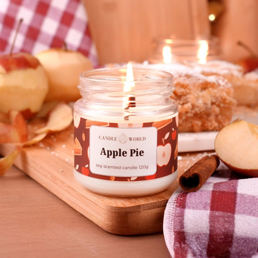 Candle World bougie de soja parfumée pot Apple Pie 120 g Tarte aux pommes