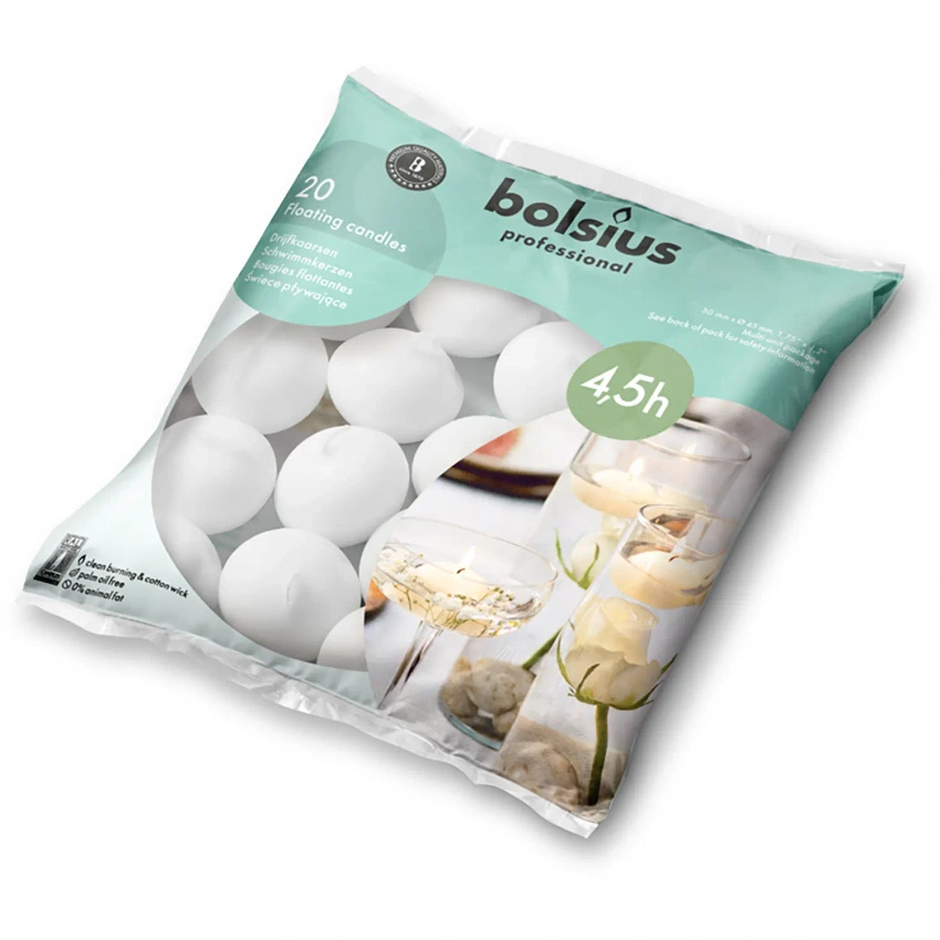 Bolsius Floating Candles floating water candles 30/45 mm 20 pcs - White