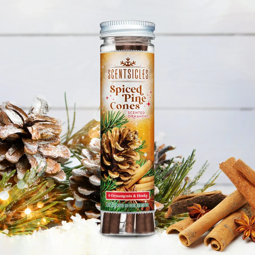 Vonné tyčinky Scentsicles na vánoční stromeček 6 ks - Spiced Pine Cones