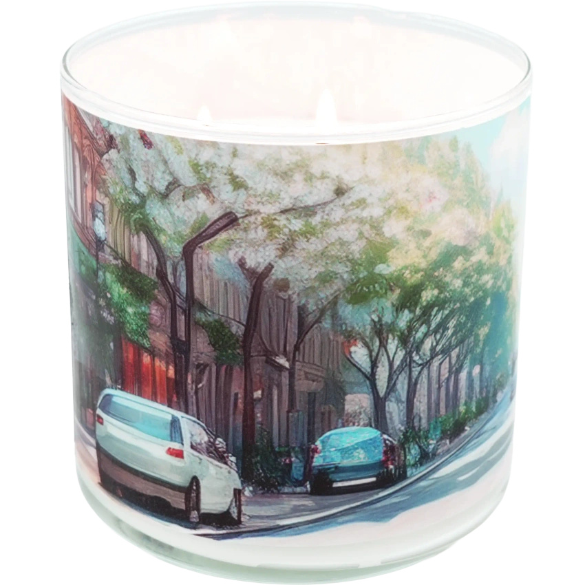 Candle World candela profumata di soia 3 stoppini Blooming Alley 460 g Gelsomino Mughetto